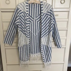 Alberto Makali duster stripe lace open size M
